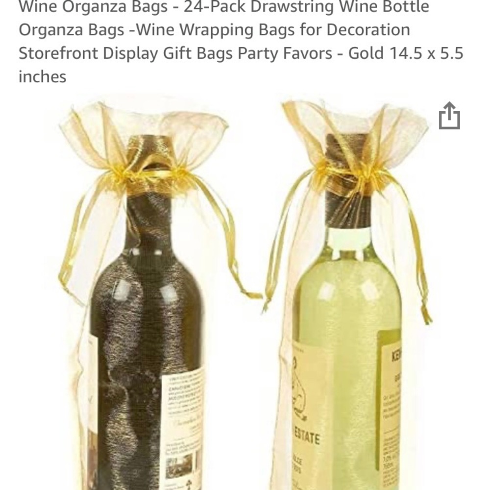 Juvale 24-pack Gold drawstring wine bottle bags